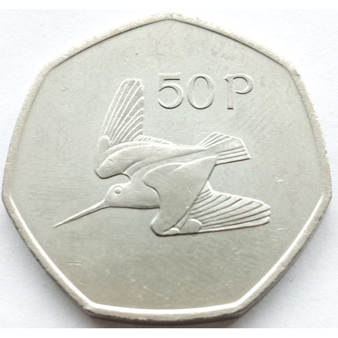 Moneta Irlandia 50 pensów 1970