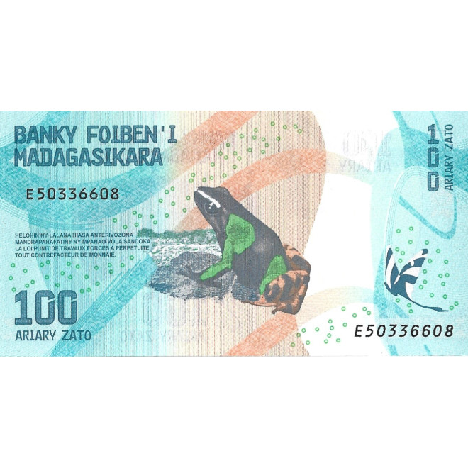 Banknot Madagaskar 100 Ariary 2017 - UNC