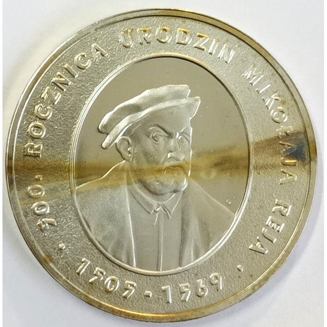 Moneta 10 Złotych 2005 500. rocznica urodzin Mikołaja Reja