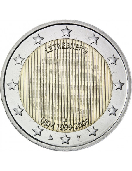 Awers monety Luksemburg 2 euro 2009 10lecie wprowadzenia systemu euro Luksemburg