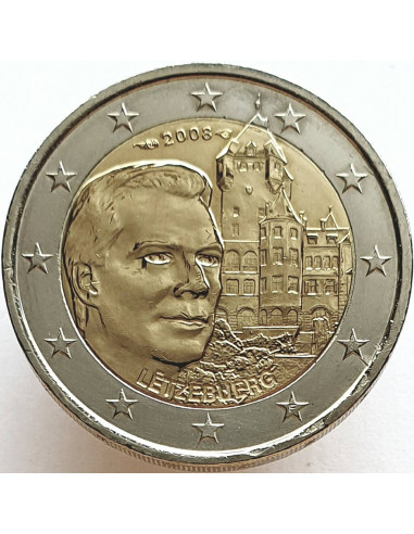 Awers monety Luksemburg 2 euro 2008 Zamek Berg