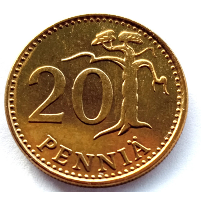 Moneta Finlandia 20 Penni 1985