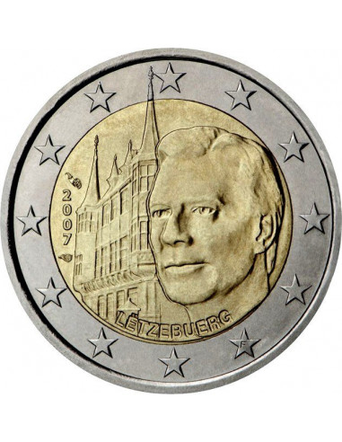 Awers monety 2 euro 2007 Pałac Wielkich Książąt Luksemburskich