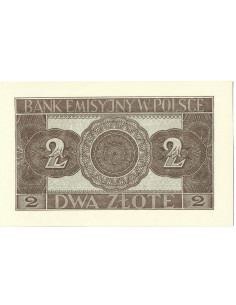 Przód banknotu 2 Złote 1941 UNC 2