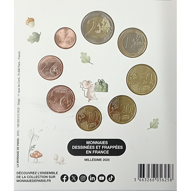 Rewers monety Francja zestaw monet 1 cent do 2 euro 2025