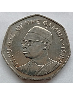 Moneta Gambia 1 Dalasi 1987