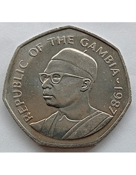 Moneta Gambia 1 Dalasi 1987