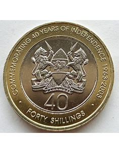 Moneta Kenia 40 Szylingów 2003 40 lat niepodległości 2