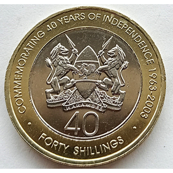 Moneta Kenia 40 Szylingów 2003 40 lat niepodległości