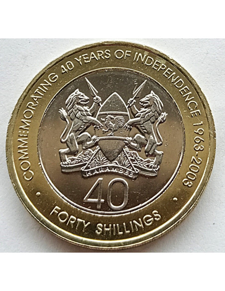 Moneta Kenia 40 Szylingów 2003 40 lat niepodległości