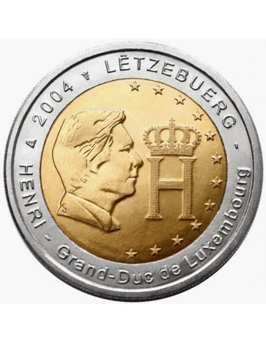 Awers monety 2 euro 2004 Henryk Wielki Książę Luksemburga