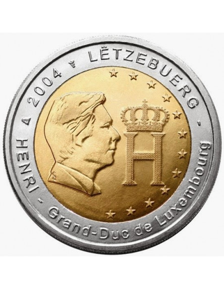 Awers monety Luksemburg 2 euro 2004 Henryk Wielki Książę Luksemburga
