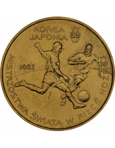Awers monety 2 zł 2002 Mistrzostwa Świata w Piłce Nożnej 2002 Korea/Japonia