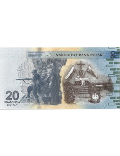 Przód banknotu 20 Złotych 2024 UNC 2