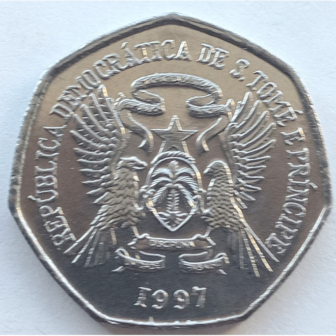 Moneta Wyspy Świętego Tomasza i Książęca 50 Escudo 1970  500 rocznica odkrycia