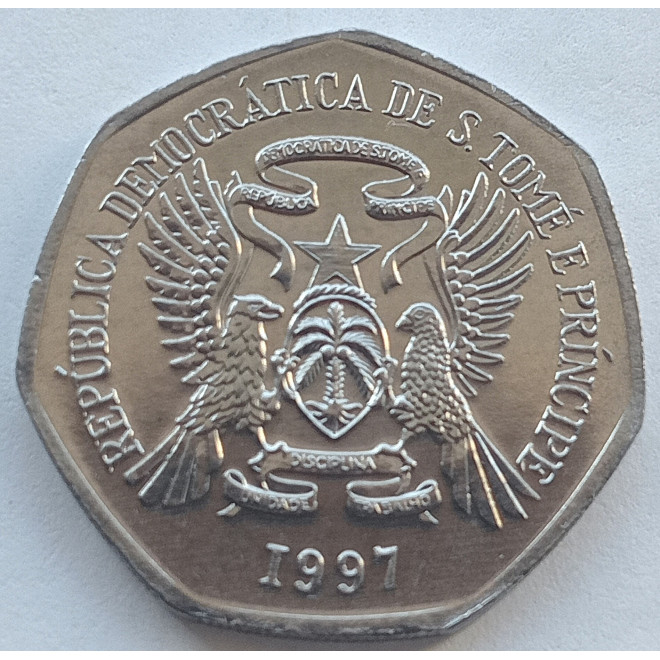 Moneta Wyspy Świętego Tomasza i Książęca 50 Escudo 1970  500 rocznica odkrycia