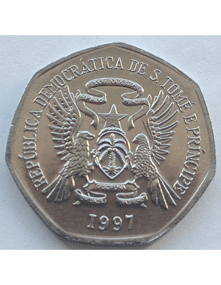 Moneta Wyspy Świętego Tomasza i Książęca 50 Escudo 1970  500 rocznica odkrycia