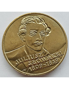Moneta 2 zł 1999 - 150. rocznica śmierci Juliusza Słowackiego (1809 - 1849)