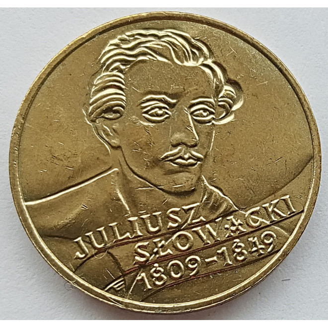 Moneta 2 zł 1999 - 150. rocznica śmierci Juliusza Słowackiego (1809 - 1849)
