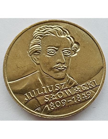 Moneta 2 zł 1999 - 150. rocznica śmierci Juliusza Słowackiego (1809 - 1849)