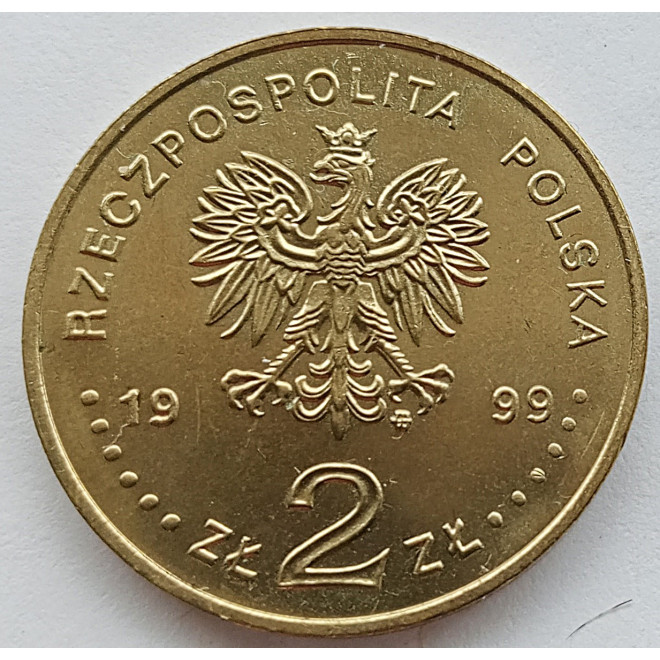 Moneta 2 zł 1999 - 150. rocznica śmierci Juliusza Słowackiego (1809 - 1849)