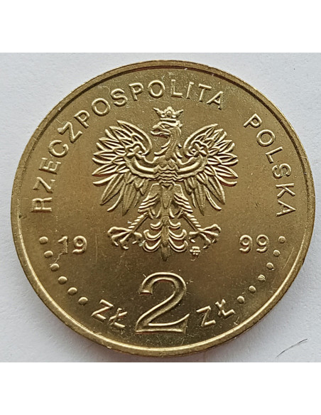 Moneta 2 zł 1999 - 150. rocznica śmierci Juliusza Słowackiego (1809 - 1849)