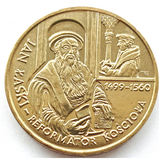 Moneta 2 zł 1999 - 500. rocznica urodzin Jana Łaskiego