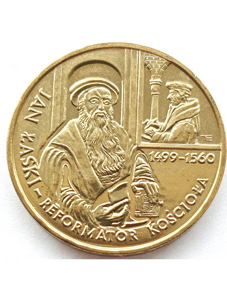 Moneta 2 zł 1999 - 500. rocznica urodzin Jana Łaskiego