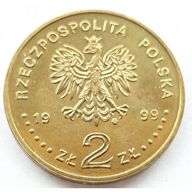 Moneta 2 zł 1999 - 500. rocznica urodzin Jana Łaskiego
