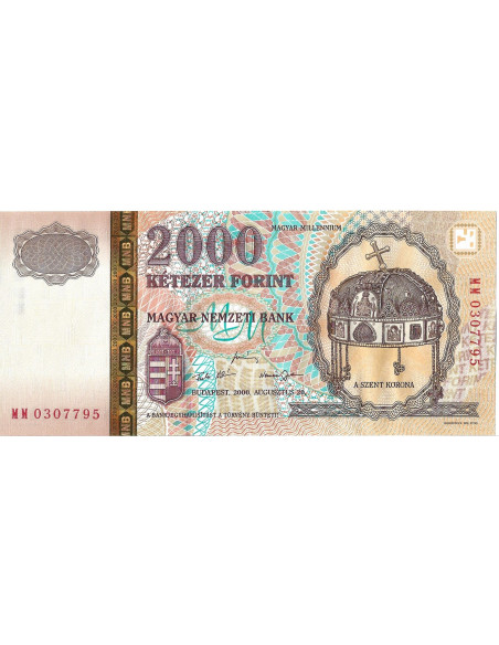 Przód banknotu 2000 Forint 2000 UNC