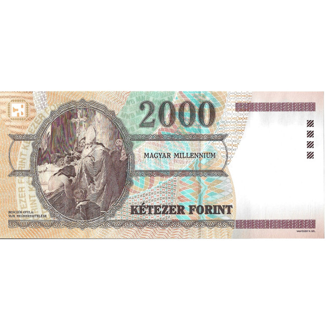 Tył banknotu 2000 Forint 2000 UNC