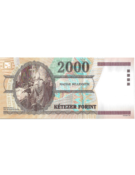 Tył banknotu 2000 Forint 2000 UNC