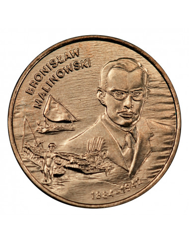 Awers monety 2 zł 2002 Polscy podróżnicy i badacze: Bronisław Malinowski 18841942