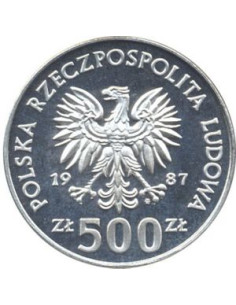 Moneta 500 Złotych 1987 XXIV Letnie Igrzyska Olimpijskie, Seul 1988 2