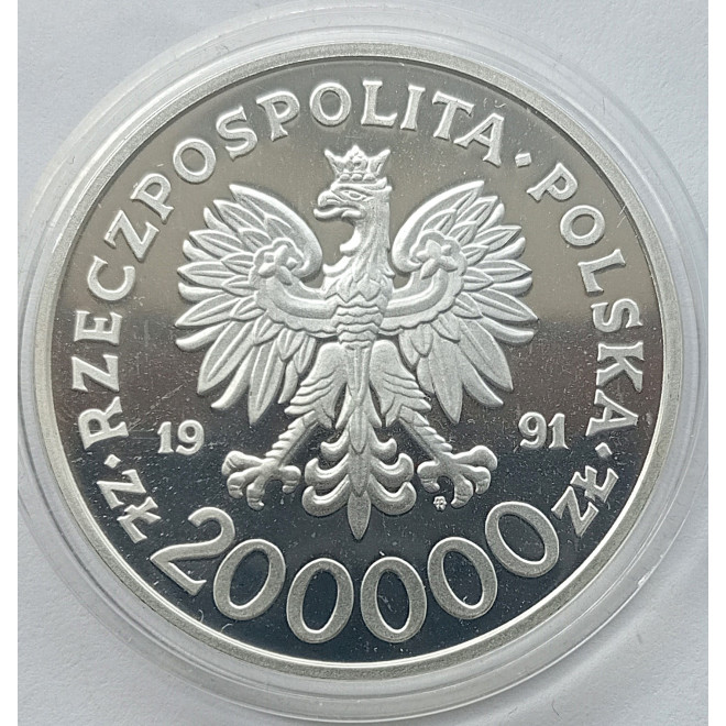 Moneta 200 000 Złotych 1991 70-lecie Targów Poznańskich
