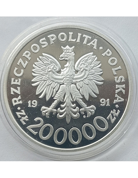 Moneta 200 000 Złotych 1991 70-lecie Targów Poznańskich