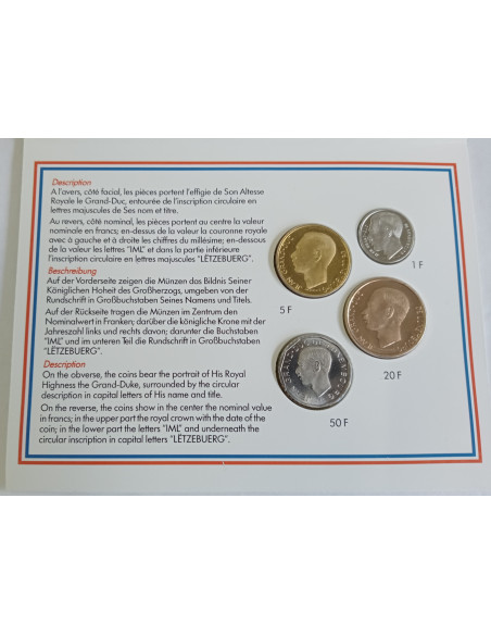 Moneta Luksemburg 2002 zestaw monet 1 cent do 2 euro