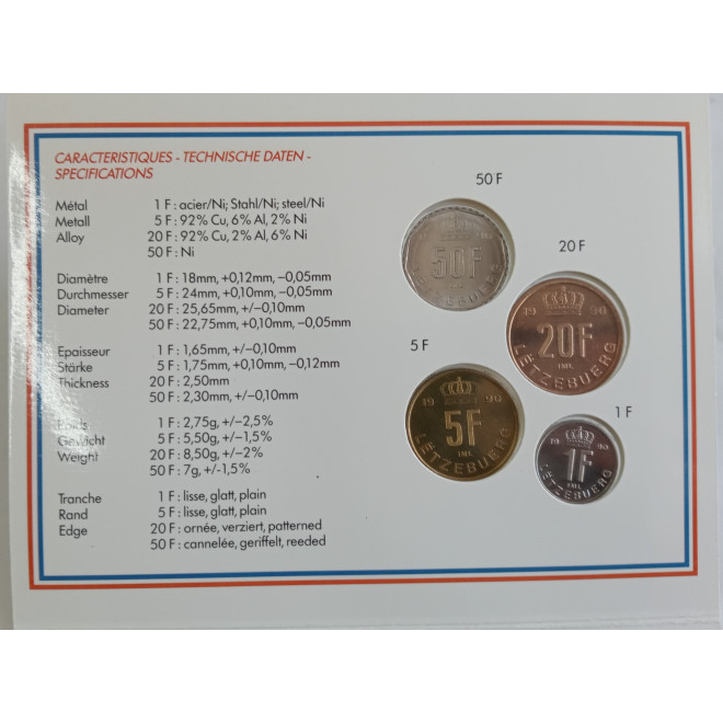 Moneta Luksemburg 2002 zestaw monet 1 cent do 2 euro