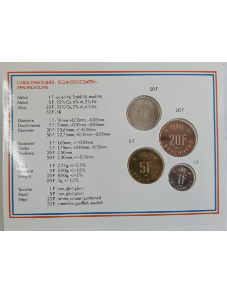 Moneta Luksemburg 2002 zestaw monet 1 cent do 2 euro