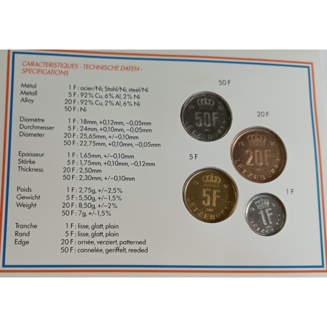 Moneta Luksemburg 2002 zestaw monet 1 cent do 2 euro