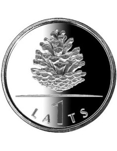 Moneta Łotwa 1 Łat 2008 Lilia wodna