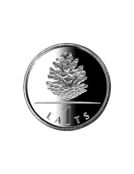 Moneta Łotwa 1 Łat 2008 Lilia wodna