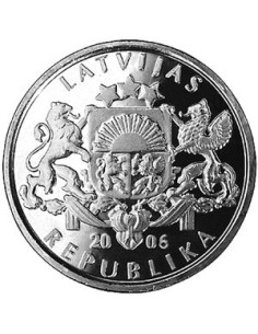 Moneta Łotwa 1 Łat 2008 Lilia wodna 2