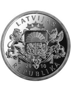 Moneta Łotwa 1 Łat 2010 Podkowa (w górę) 2