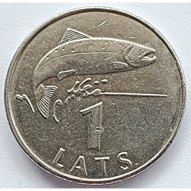 Moneta Łotwa 1 Łat 2010 Podkowa (w górę)