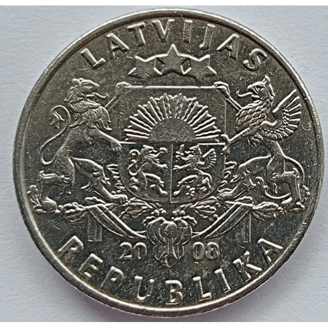 Moneta Łotwa 1 Łat 2010 Podkowa (w górę)