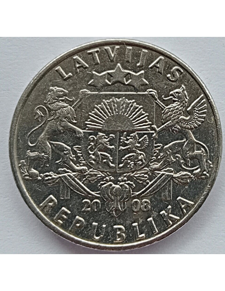 Moneta Łotwa 1 Łat 2010 Podkowa (w górę)