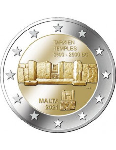 Awers monety Malta 2 euro 2021 Świątynie w Tarxien