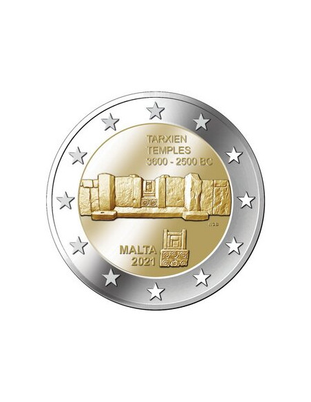 Awers monety Malta 2 euro 2021 Świątynie w Tarxien