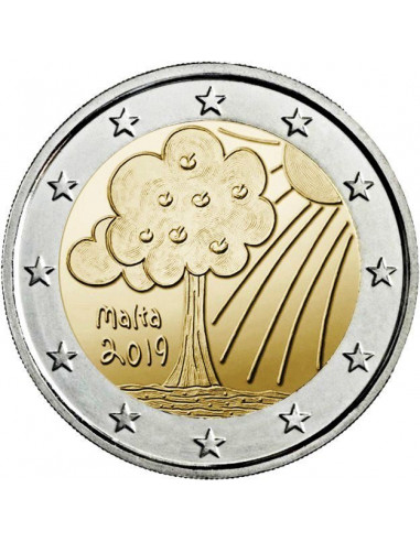 Awers monety Malta 2 euro 2019 Przyroda i środowisko